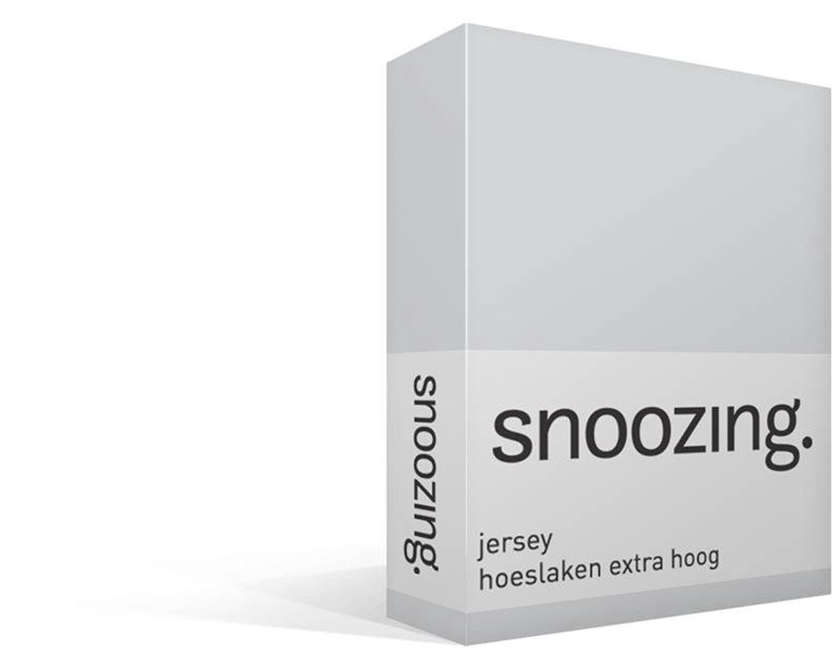 Snoozing Jersey - Hoeslaken Extra Hoog - 100% gebreide katoen - 200x210/220 cm - Grijs