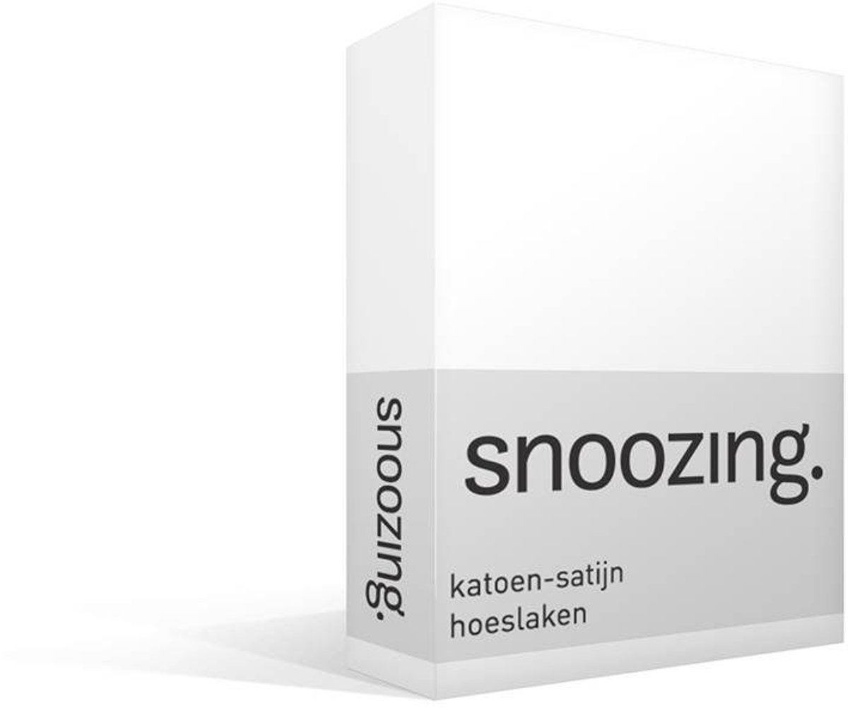 Snoozing Katoen-satijn - Hoeslaken - Tweepersoons - 150x200 cm - Wit