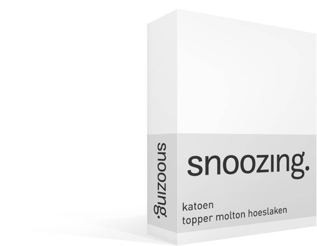 Snoozing - Katoen - Topper - Molton - Hoeslaken - Tweepersoons - 150x200 cm - Wit