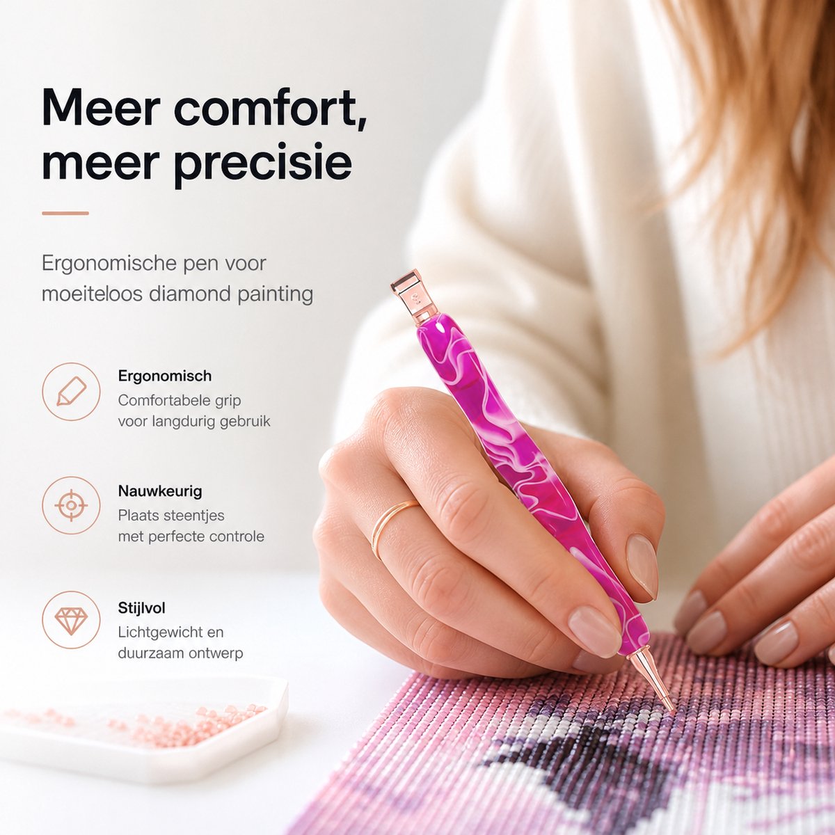 BOTC Diamond Painting Art pen Kit - Dot Pen Kit - 5D Diamond Paint- met Gereedschapstoebehoren - Paars — afbeelding 7