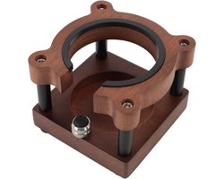Koffiefilterhouder in Berenvorm, Walnoot Espresso Tamper Stand, Duurzaam Koffiestation voor 51mm 53mm 58mm Porta Filters met Antislip Basis