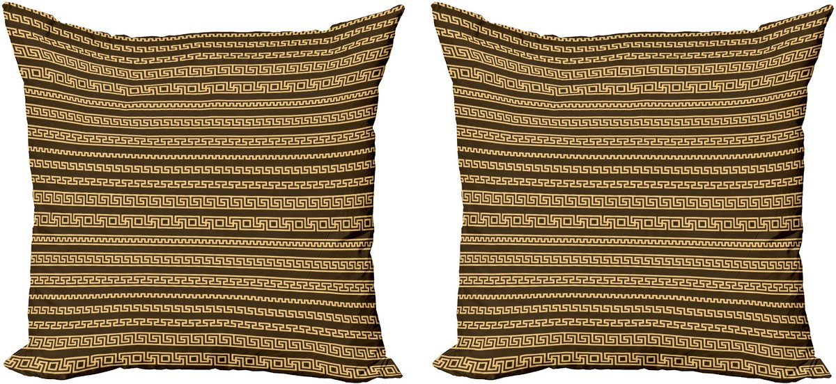 ABAKUHAUS Vintage Decoratieve Kussenhoes, Set van 2, Modern Accent Dubbelzijdige Digitale Print, 60x60 cm, Pastelbruin Donker Cacao