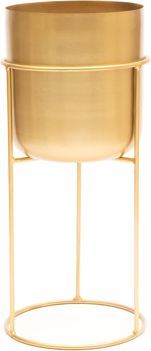 Jurrys Plantenstandaard - Plantenpot - Bloemenvaas - Bloempot - Tuindecoratie - Draagbaar - Modern - Metaal - Goud - Hoogte 50cm