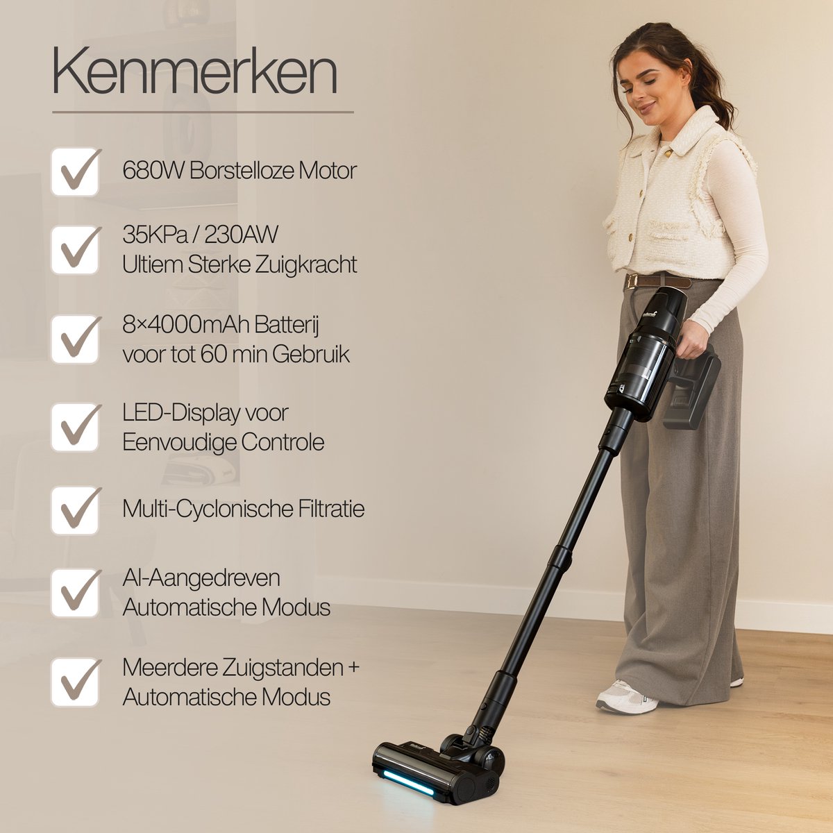 GoScrub GoScrub X680 Ultra Draadloze Stofzuiger - afbeelding 3