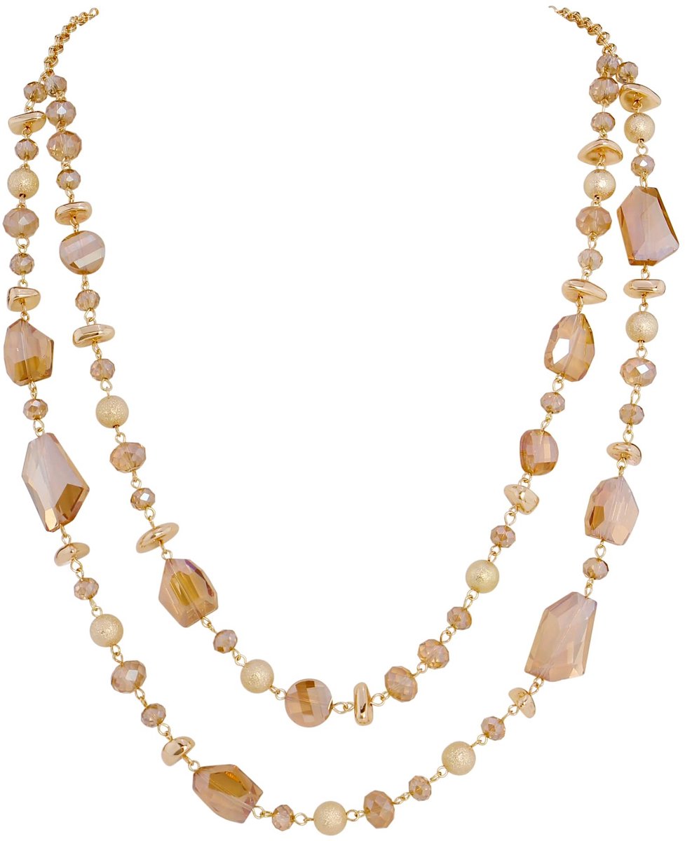 Allecto - Lange Kralenketting - Mode Sieraden - Elegante uitstraling - Kristalkralen - Trendy accessoire - Voor dames - Geschikt voor elke gelegenheid