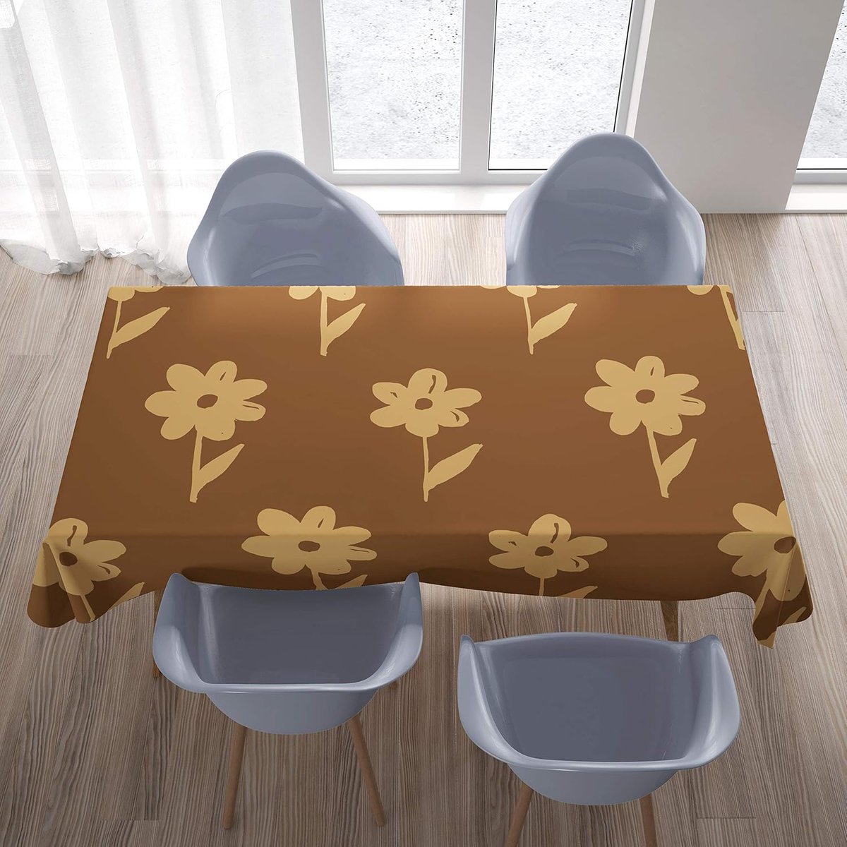 Tafelkleed - Beschermhoes - Eettafel Decoratie - Waterafstotend - 140x200 cm - Bruintinten