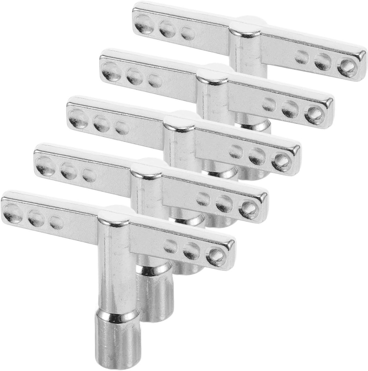 Drum Sleutels - Percussie Gereedschap - Drum Stemmen - T-Vorm Ontwerp - 5 Stuks - Zilver