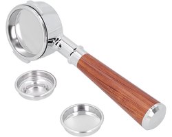 Bodemloze Handgreep - Portafilter - Espresso Bereiden - Duurzaam Materiaal - 58MM - Houtkleur