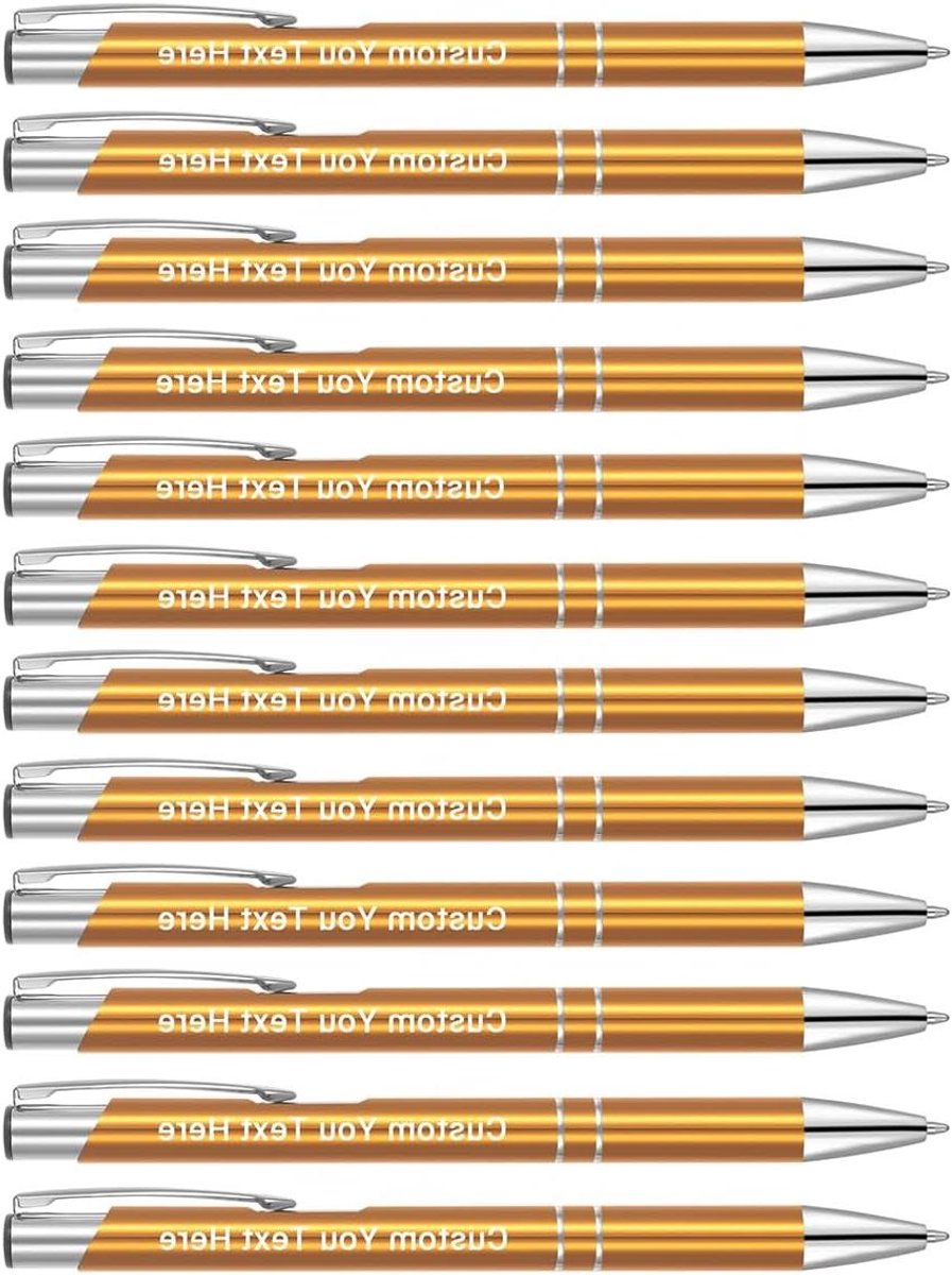 Gepersonaliseerde pennen - Schrijfgerei - Zakelijk schrijven - Intrekbaar ontwerp - 96 stuks - Geel