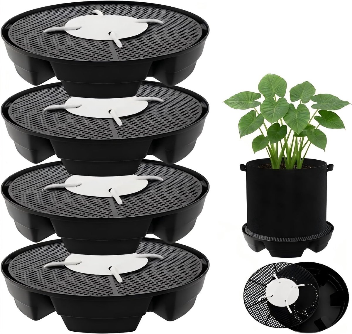 Verstelbare Zelfwaterende Coasters voor Potplanten, Tuinen en Kassen - Set van 4 Stuks, Ideaal voor Plantenverzorging en Waterbesparing