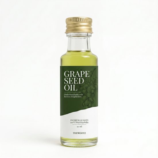 Huile d'entretien TheWootz 20 ml – 100 % huile de pépins de raisin – Huile pour planches à découper en bois, billots et planches apéritives
