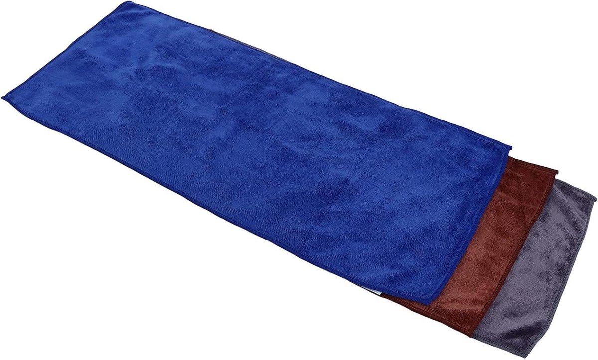 Microvezel Auto Handdoeken - Reinigingsdoeken Droogdoeken - Auto Poetsen - Super Absorberend Ontwerp - 3 Stuks 70x30cm - Blauw Bruin Paarsbruin