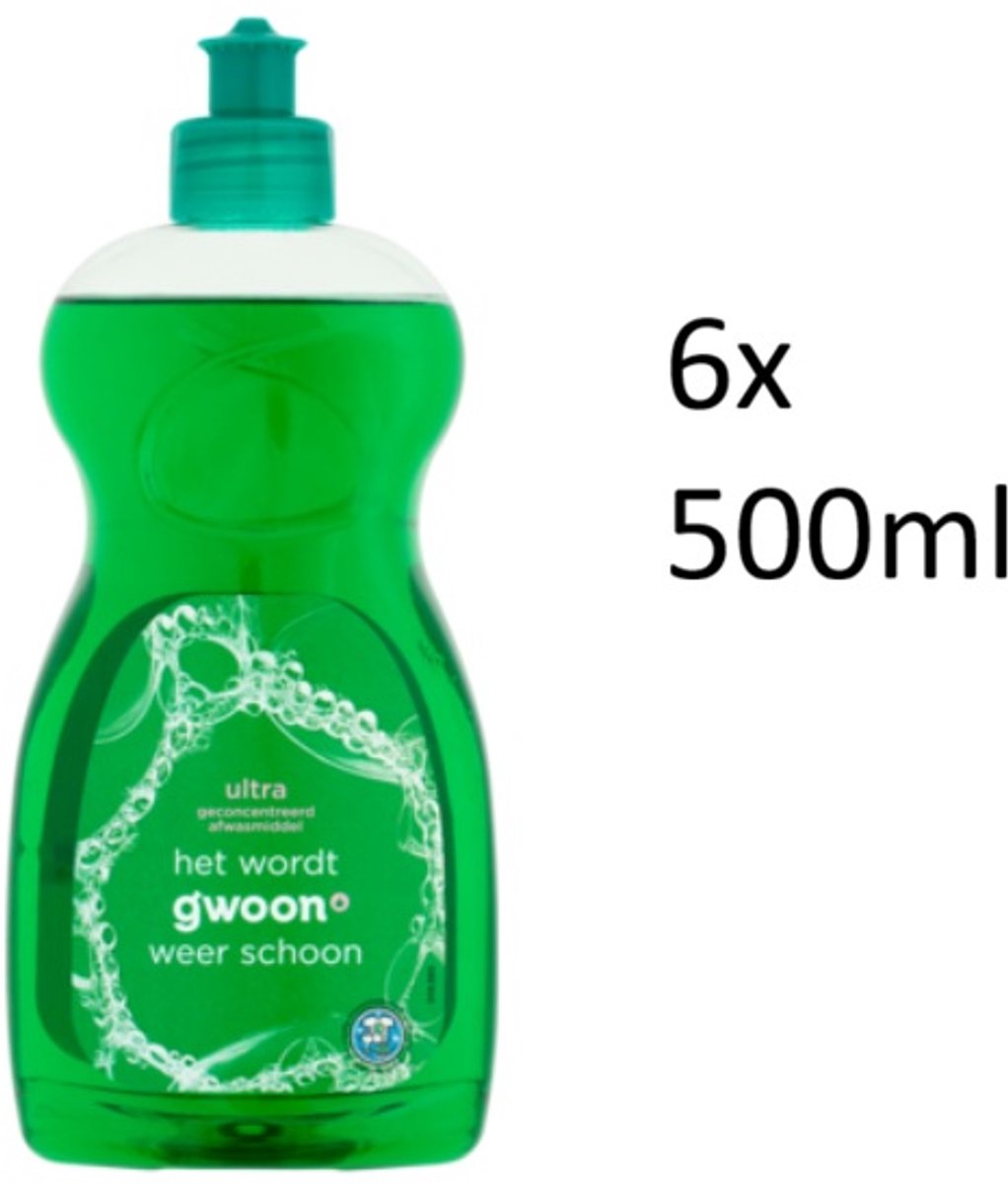 G'woon afwasmiddel ultra classic regular - 6x 500 ml