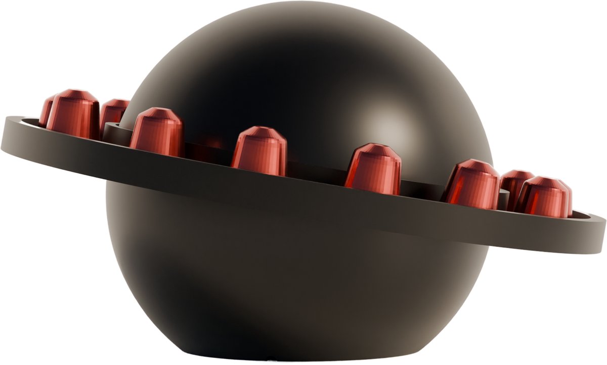 Fiastra Orbit capsulehouder geschikt voor Nespresso capsules - capsule dispenser - koffiecup houder - zwart - 25 x 25 x 20 cm