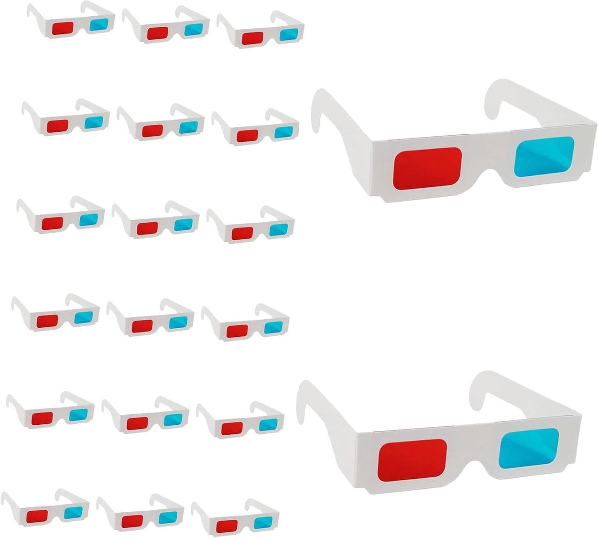 Papieren 3D Brillen - Anaglyph Brillen - 3D Films Kijken - Bioscoopervaring Thuis - 60 Stuks - Gekleurd