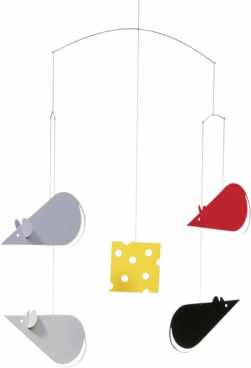 Muisjes Mobiel - Baby Mobiel - Babykamer Decoratie - Ontworpen door Ole Flensted - 40 x 50 cm