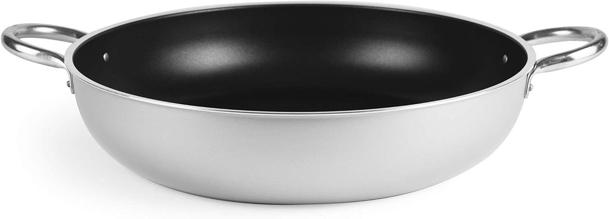 Chef Pan - Kookpan met handgrepen - Lekker Koken - Antiaanbaklaag - 8 Liter - Lichtgrijs
