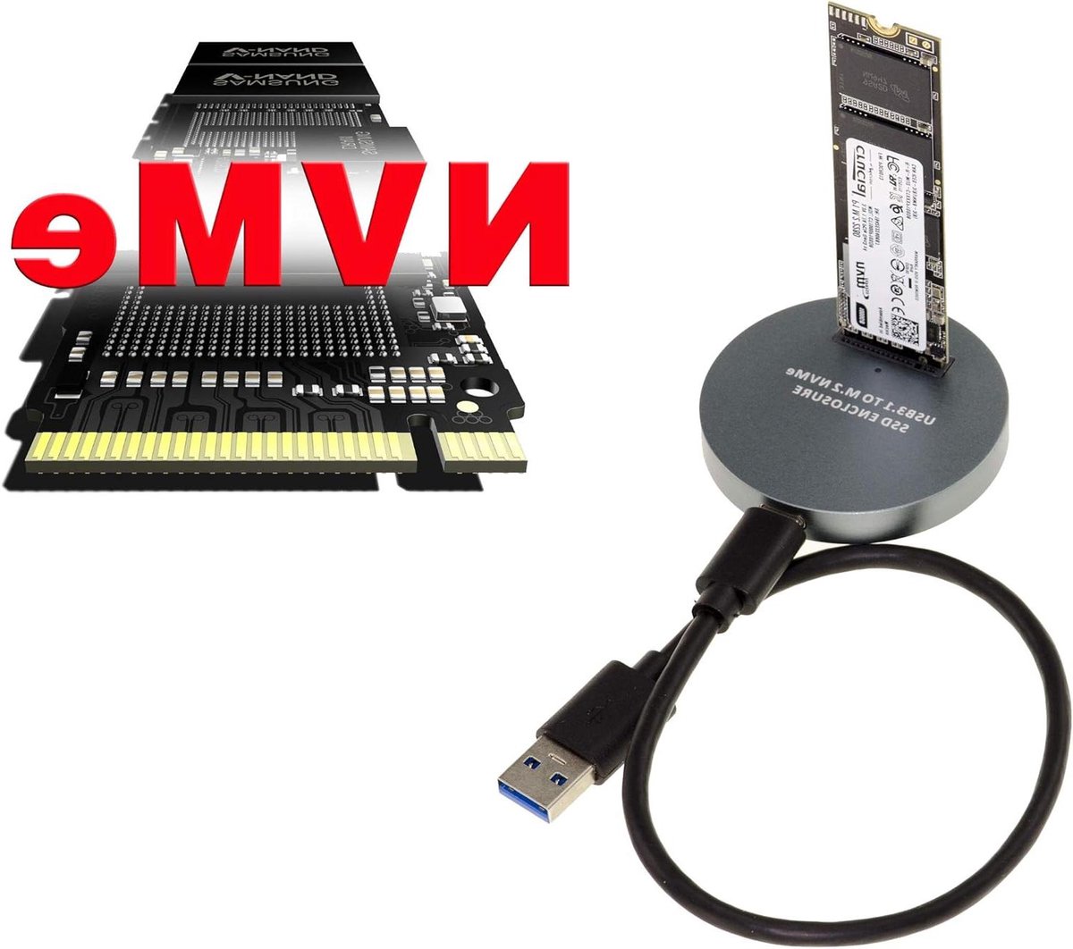 Dockingstation SSD M2 - NVMe Lezer - Data Overzetten - USB3.2 Gen2 10GB - 11.6 x 7.1 x 1.6 cm