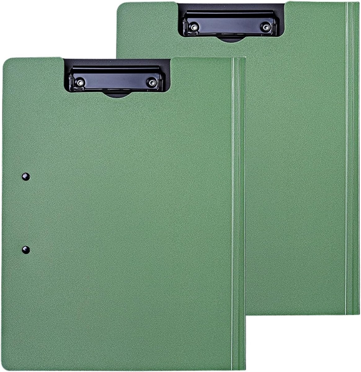 Set van 2 A4 Paperclips met Deksel - Vouwbare Documenthouder, Dubbele Clipmap voor School, Kantoor en Industrie - Lichtgewicht en Handig