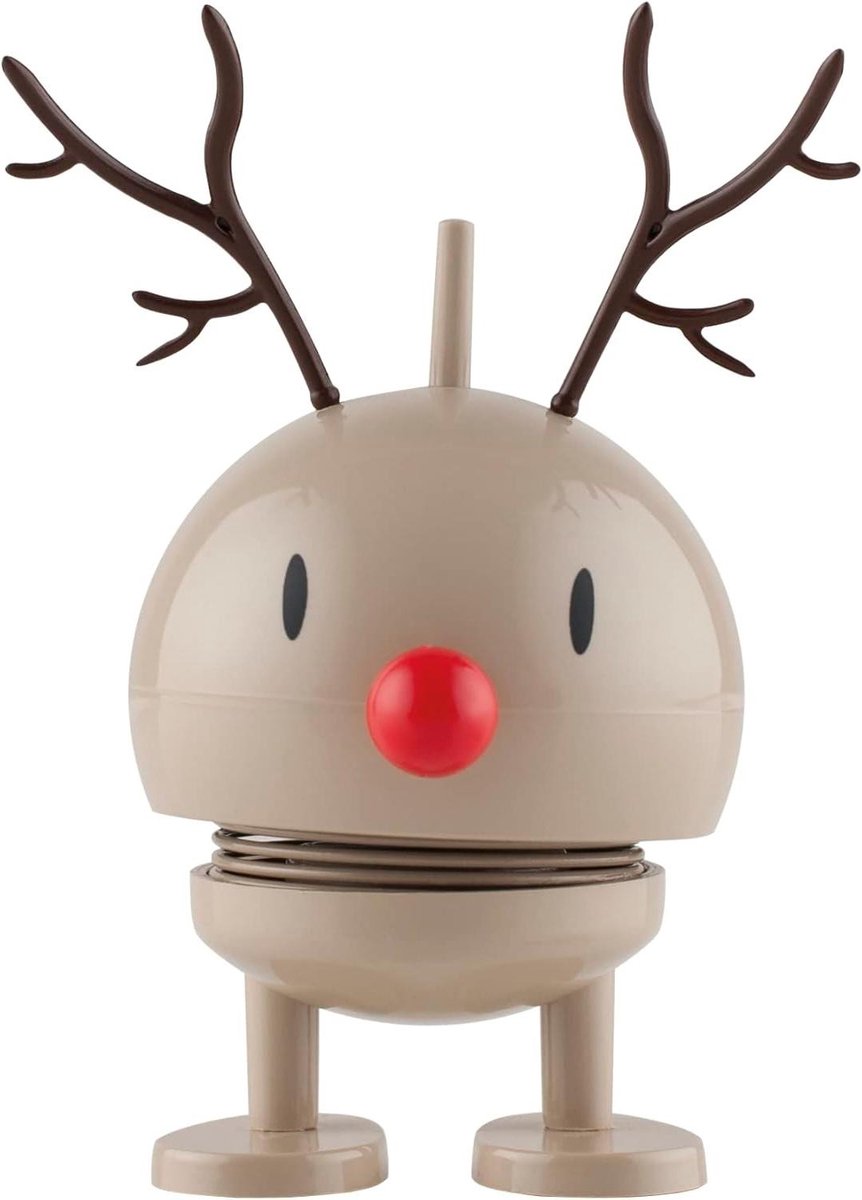 Rudolph Kerstdecoratie - Kerstbeeldje Rendier - Feestelijke Decoratie - Klassiek Deens Design - 9 cm Hoog - Latte