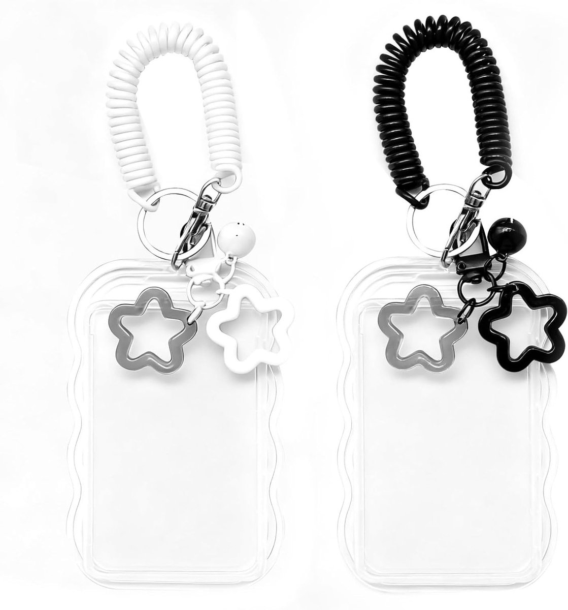 Schattige zwart-witte sleutelhangers voor fotoalbums, foto kaart houder, trendy opslagdecoraties voor studenten en persoonlijke herinneringen