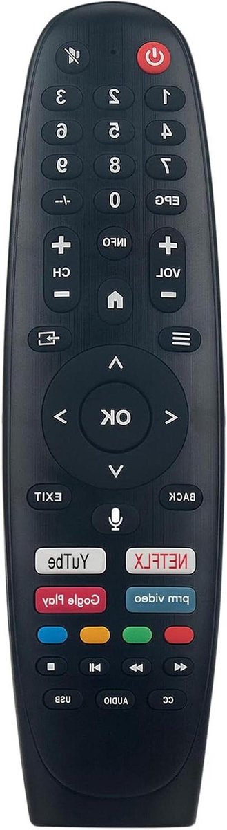Spraakafstandsbediening - Universele afstandsbediening - TV bedienen - Direct te gebruiken - 10 Meter - Zwart