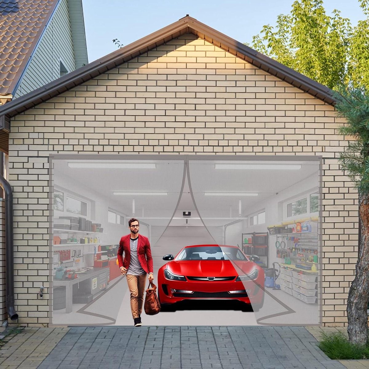 Magneet Deurhor - Vliegendeur - Zomer Ventilatie - Automatisch Sluitend - 150x225cm - Grij