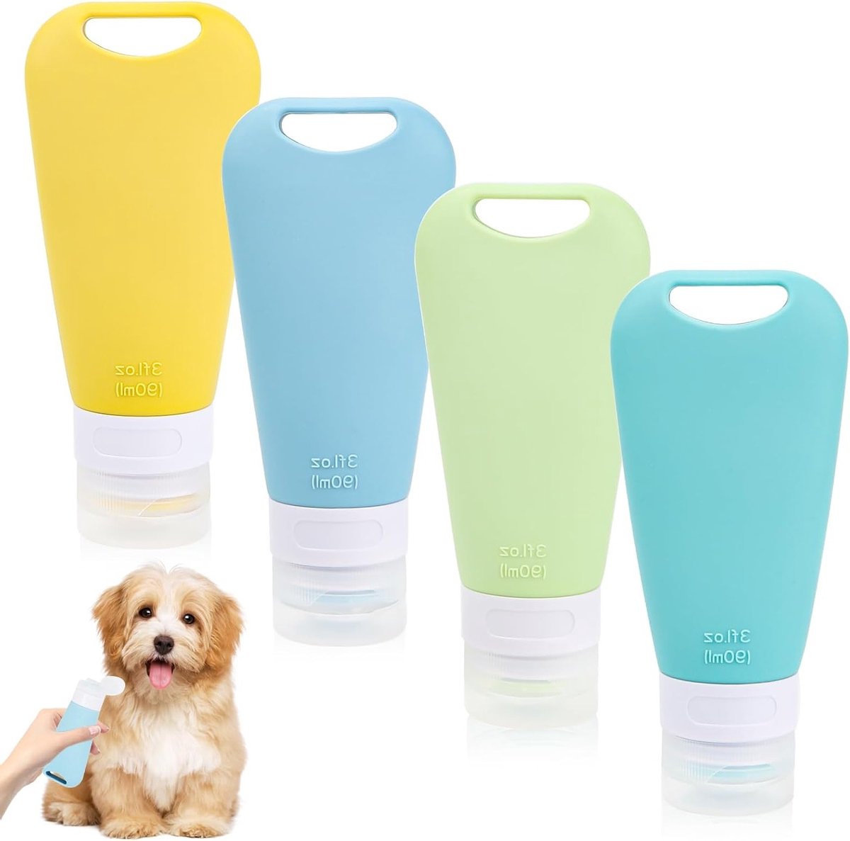 Vulbare Voerbuizen voor Honden - 4 Stuks Silicone Tubes voor Training, Beloningen en Buitenactiviteiten