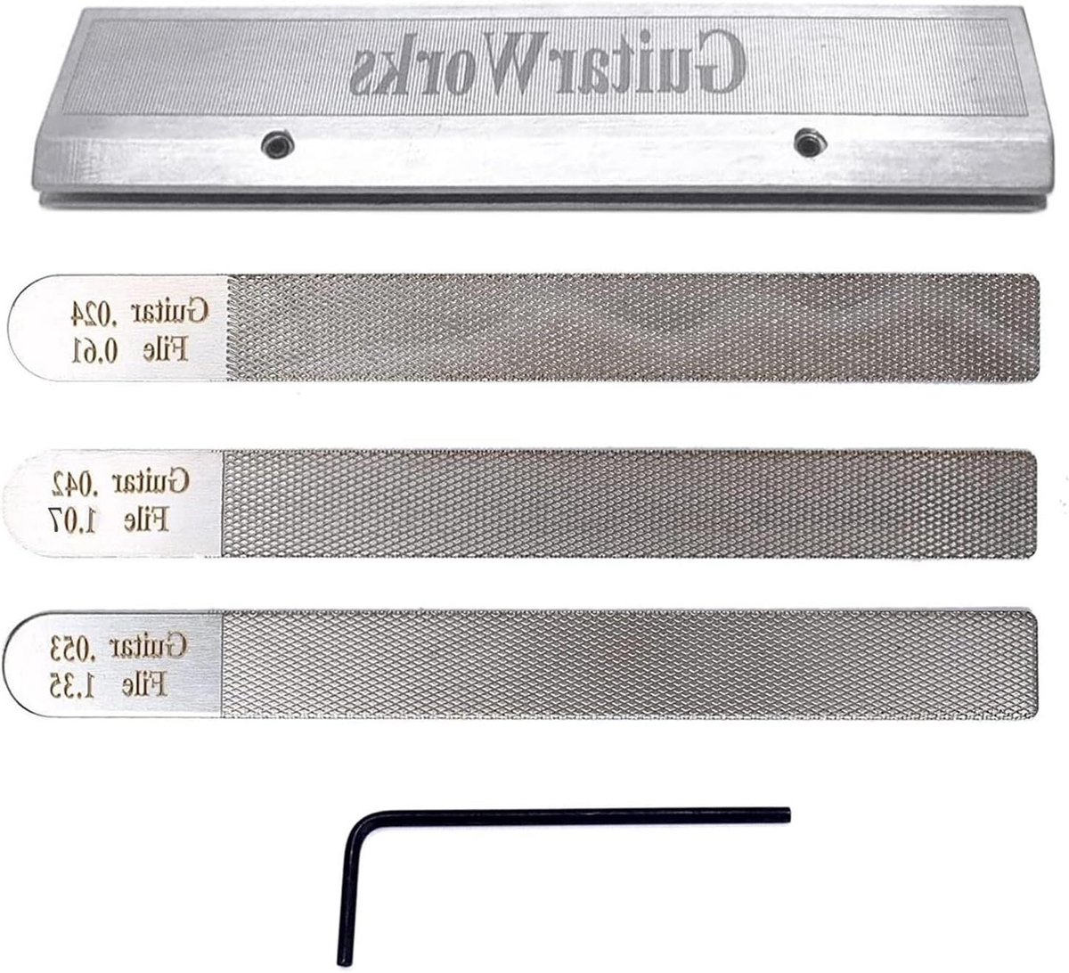Gitaar Moer Slotting Vijlenset - Gitaar Reparatie Tool - Gitaar Onderhoud - Dubbelzijdige Vijlen - 3 Maten - Zilver