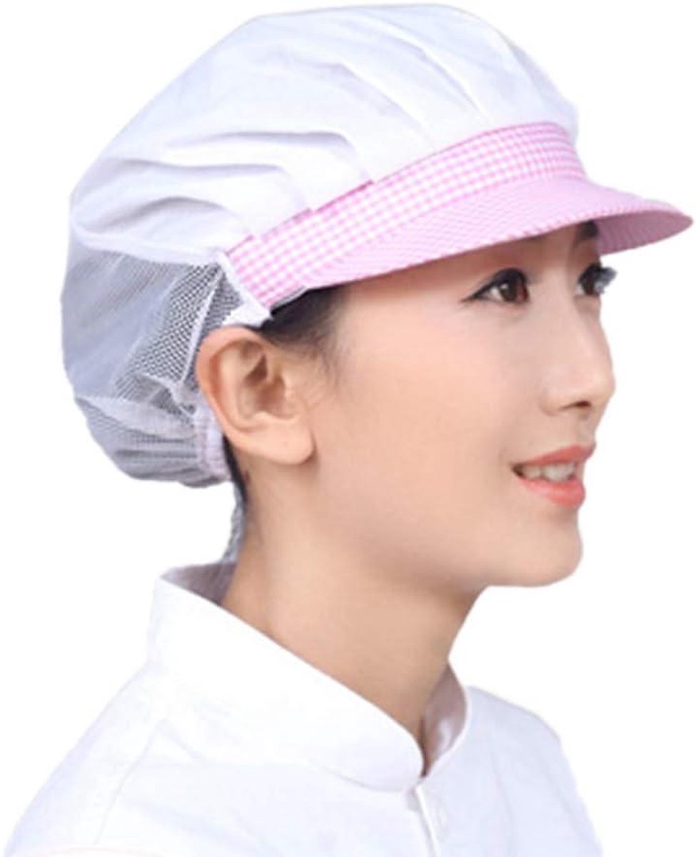 Koksmuts Haar Net - Haarnet Pet - Voedsel Bereiding - Verstelbaar - One Size - Roze