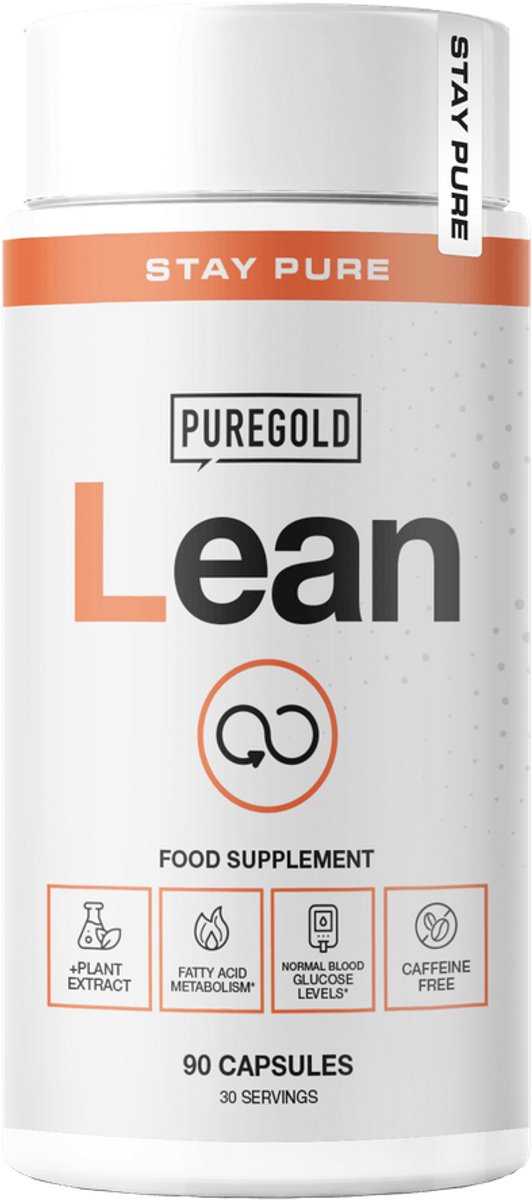 Pure Gold Lean – 90 Capsules – 30 Porties – Plantenextracten met Zink, Chroom & Vitamine B6 – Cafeïnevrij