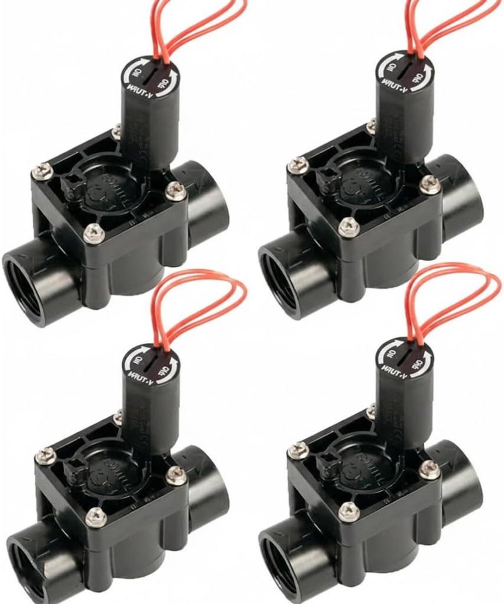 4x Irrigatie Magneetventiel - Waterklep Automatische Sproei - Automatische Tuinirrigatie - Werkt met Elk Merk Programmeur - 1 inch - Zwart