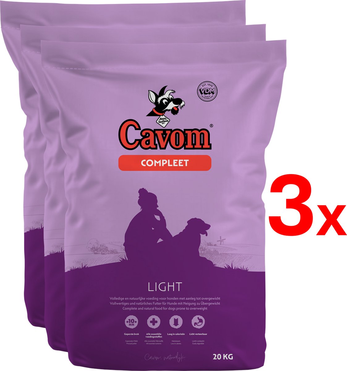 Cavom Cavom compleet Light - geperste brokken - 3x 20 kg