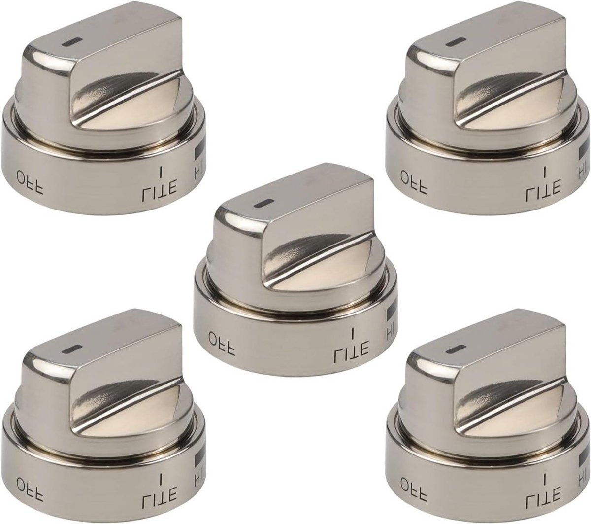 Ovenknoppen Roestvrijstaal - Fornuis Regelaars - Apparaat Reparatie - Nauwkeurige Temperatuur - 5 stuks - Zilver