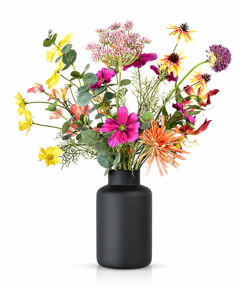 Natuurlijk Bloemen - Kunstbloemen - Mixed Colors - Zijden boeket - 65 cm - Onderhoudsvrij