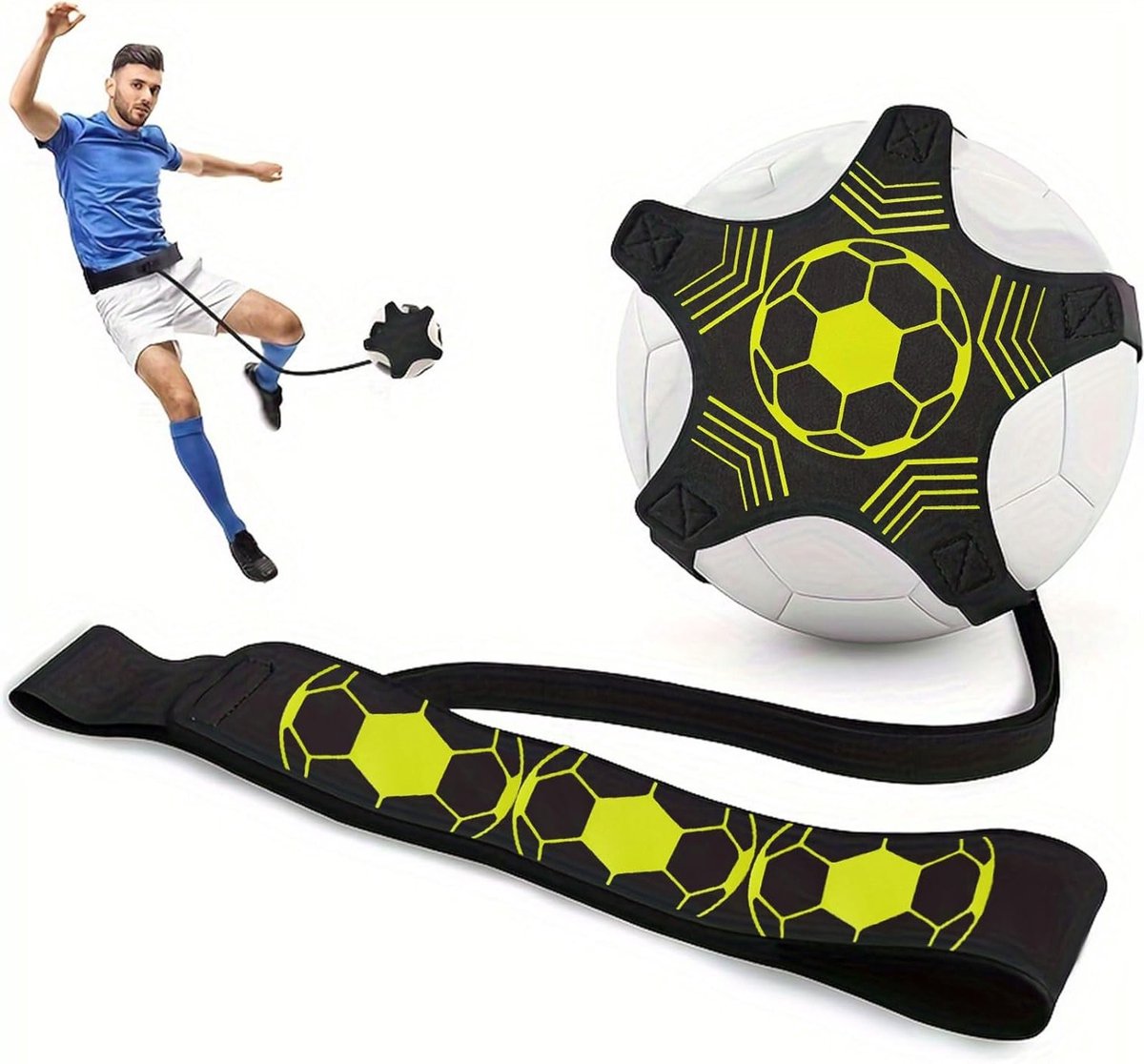 Kicking Trainer Net voor Voetbal, Training Accessoires voor Jonge Spelers, Ideaal Cadeau voor Voetballers, Geschikt voor Voetbalmaat 3, 4, 5 en Verbeter je Traptechniek