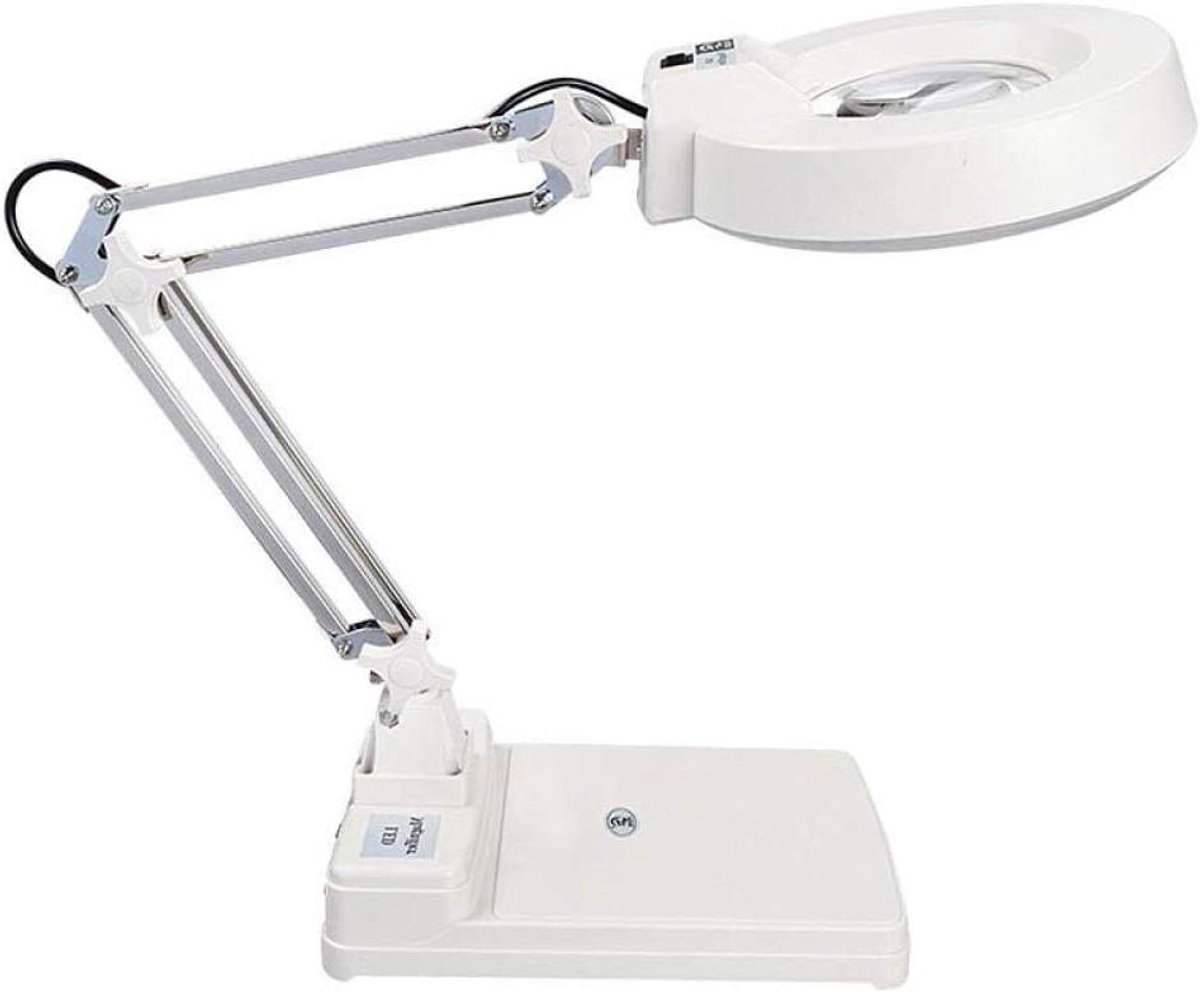 Loeplamp met standaard - Vergrootglas tafel - Lezen werken hobby - Verstelbare arm - 5 inch lens - Zwart