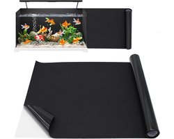 Aquarium Achterwandfolie - Decoratie Folie - Aquarium Verfraaien - Statisch Hechtend - 30 x 200 cm - Zwart