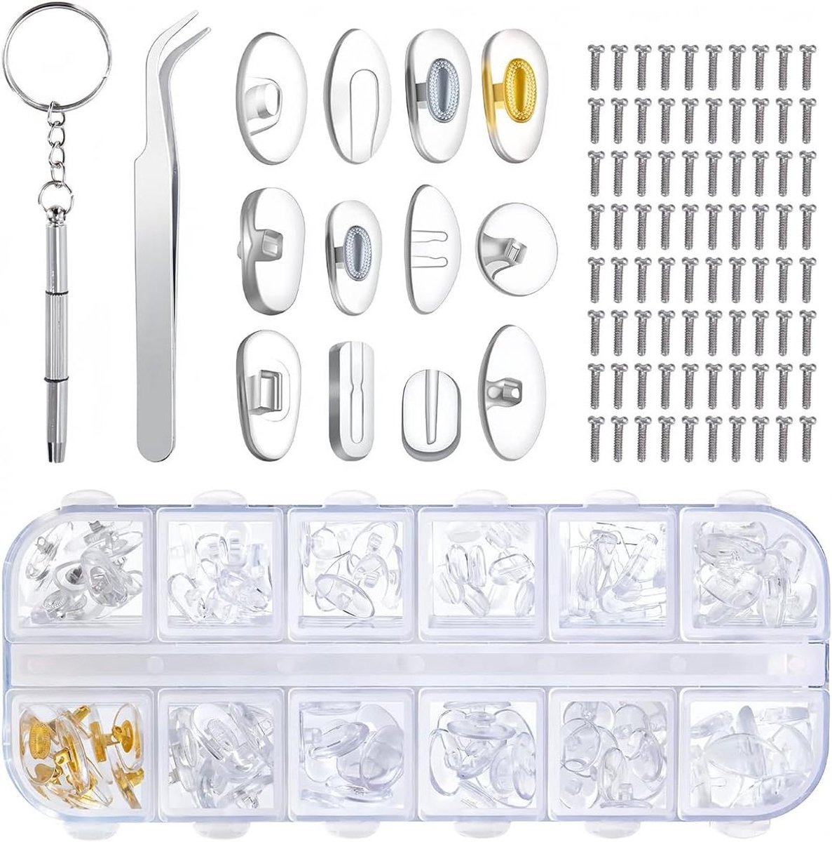 Bril reparatieset - Neuspads set - Bril onderhoud - Complete set - 120 pads - Transparant