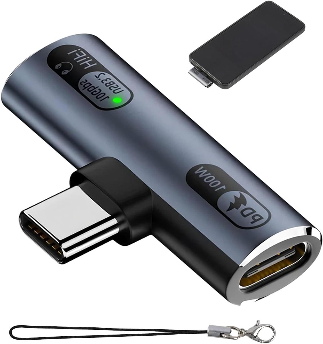 USB C Splitter - Type C Adapter - Opladen en Audio - PD 100W Data 10Gbps