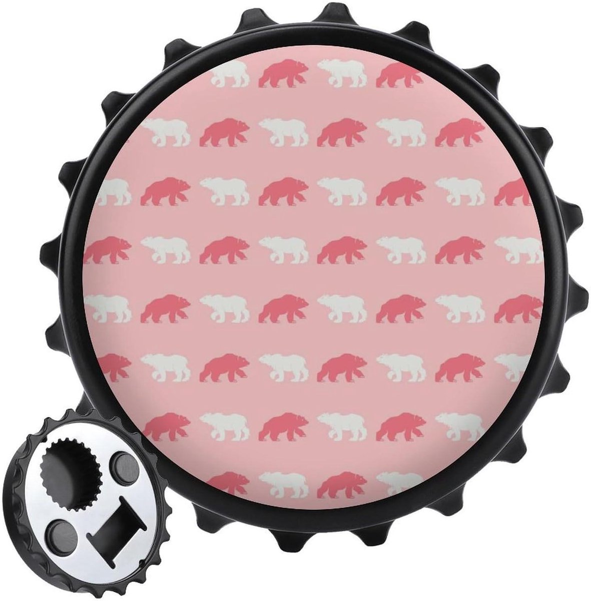 Flesopener Koelkastmagneet - Bieropener Decoratie - Keuken Decoreren - Magnetisch Ontwerp - 1 Stuk - Zwart-stijl