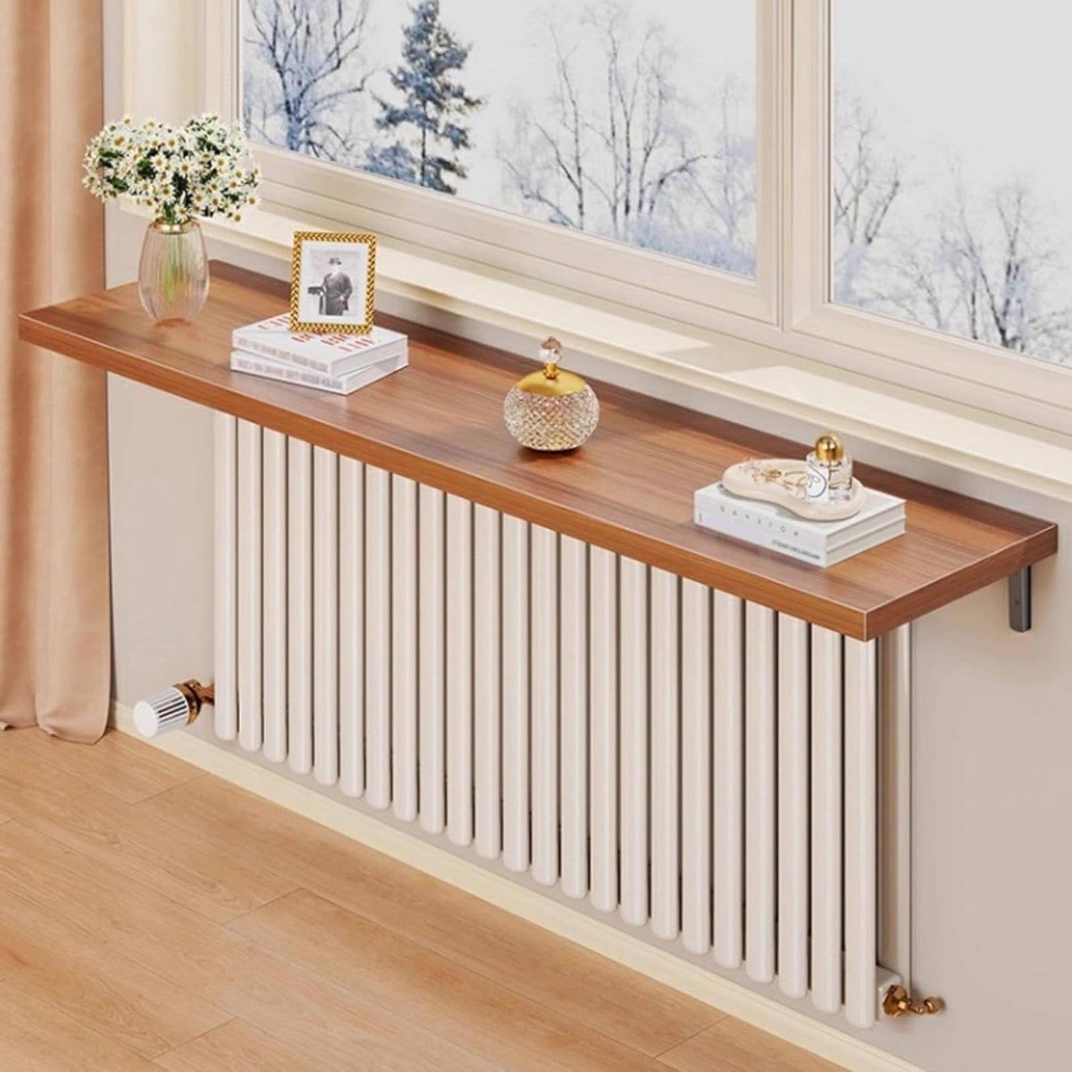 Radiator Plank - Opbergrek Warmteplank - Ruimte Maximaliseren - Stofdichte Beugel - 60x30c