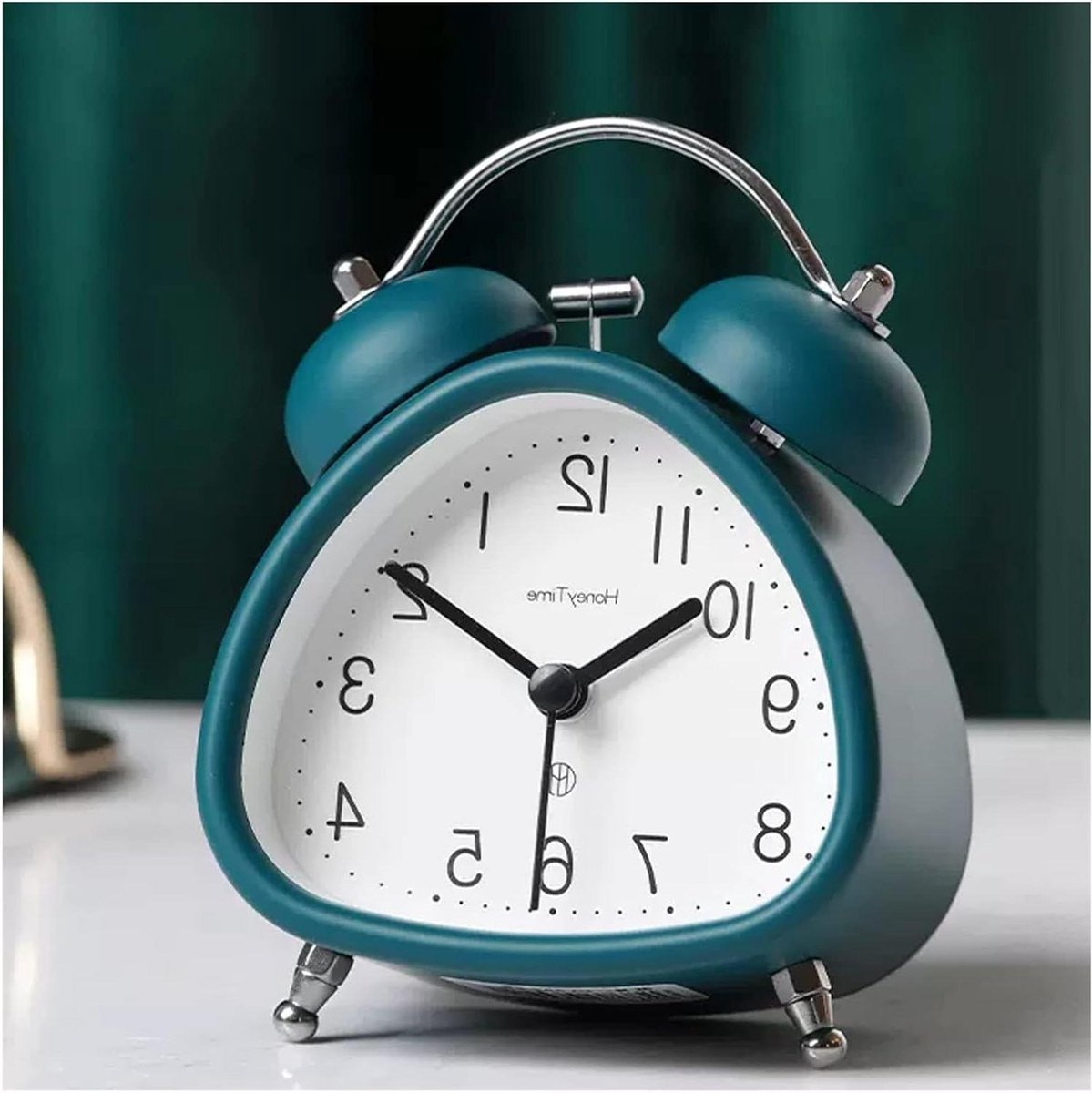 Wekker Luide Alarm - Dubbele Bel - Diepe Slapers - Retro Design - 47 Inch - Blauw