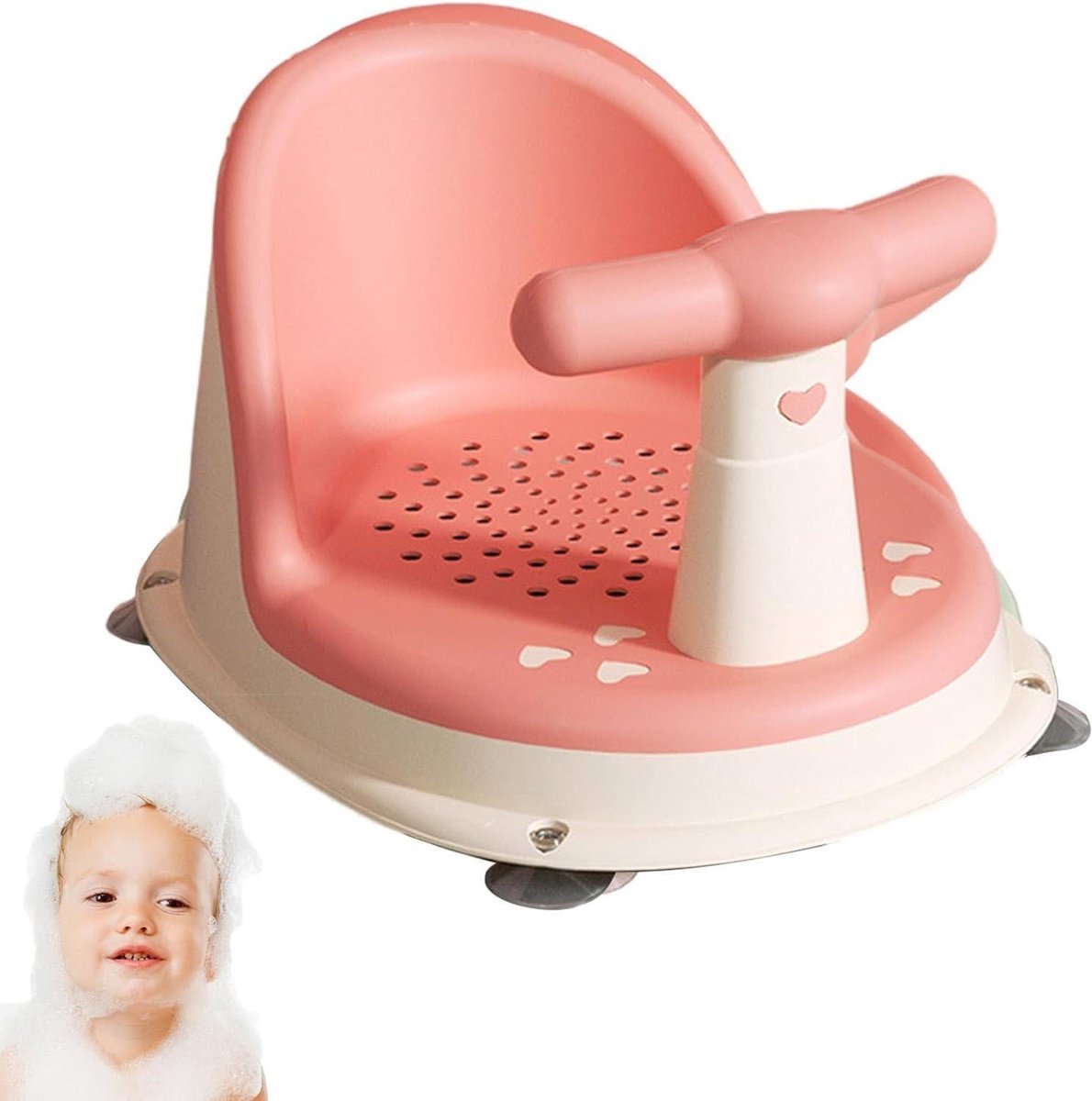 Antislip Badzitje - Baby Zitje - Veilig Baden - Sterke Zuignappen - 6-18 Maanden - Wit