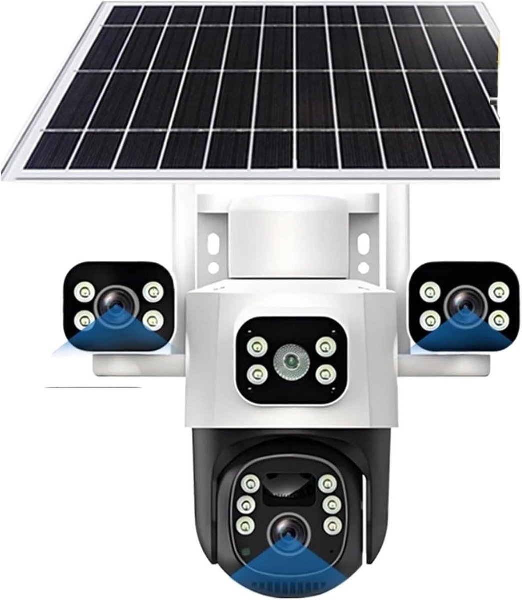 Buitenbeveiliging Camera - WIFI 4G Camera - Objecten Bewaken - Zonne-energie Aangedreven - 12MP HD Resolutie - Zwart