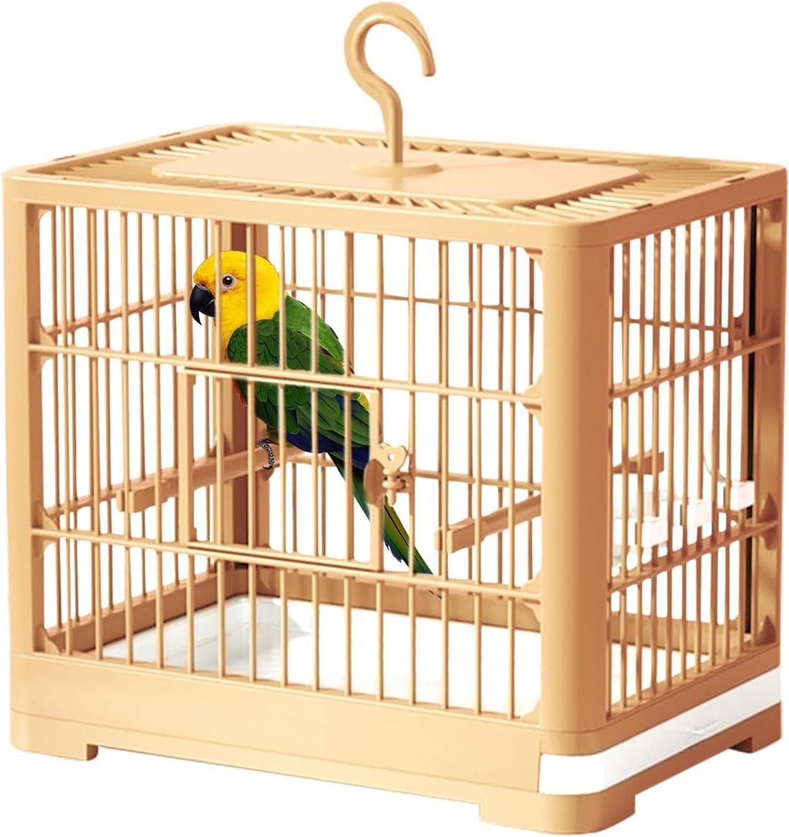 Vogelkooi Reismand - Draagbare Vogelkooi - Vervoer Vogel - Optimale Ventilatie - 30x23x26 cm - Oranje