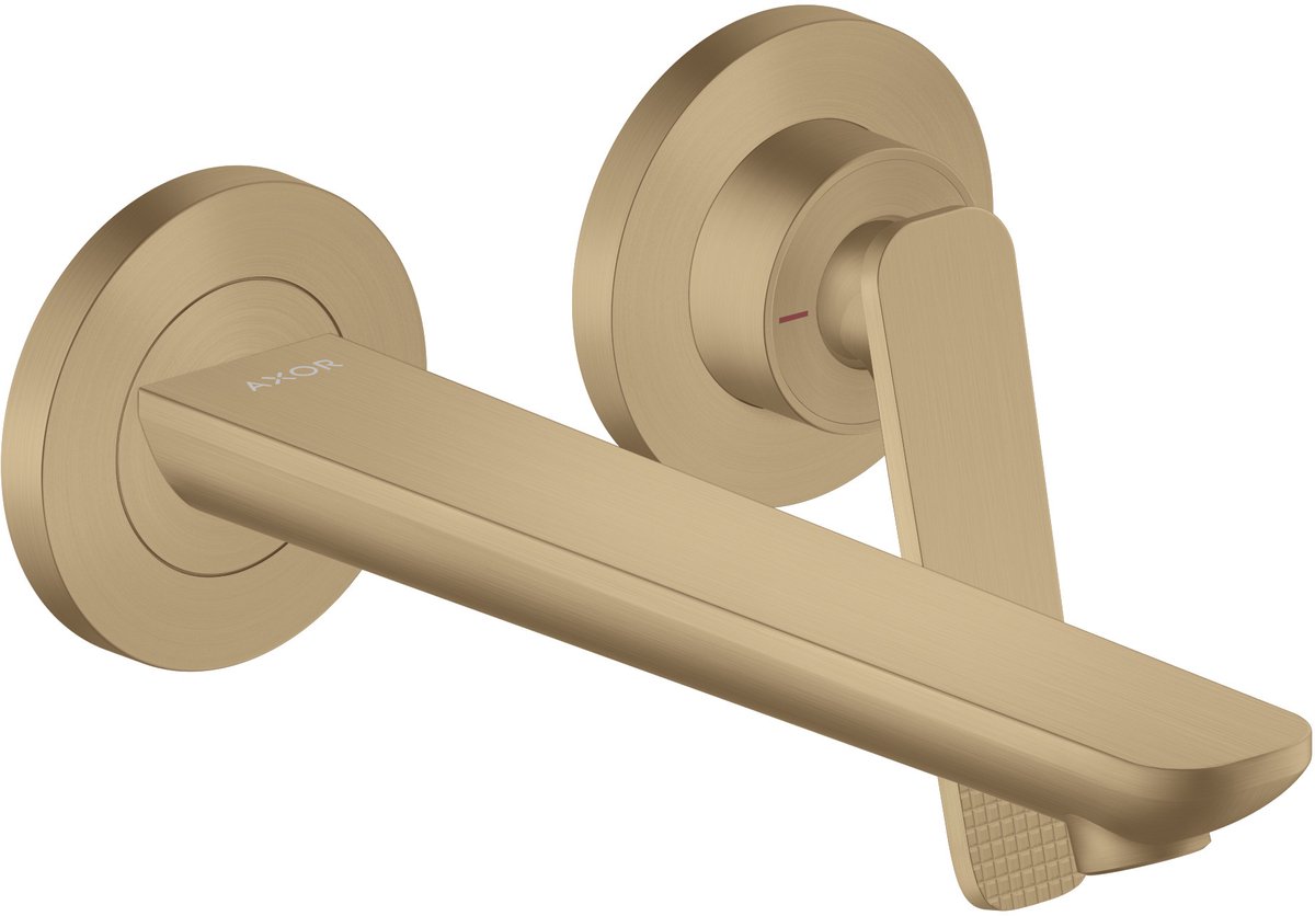 Axor Citterio C - Inbouw wastafelkraan, met afvoerplug, 2-gats installatie, EcoSmart, geborsteld brons 49111140