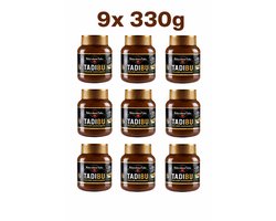 Tadibu Kakao Hazelnootpasta 9x330g Voordeelpak – Kakaolu Findik Ezmesi 35% Hazelnoten | Glutenvrij | Zonder Toevoegingen | Laag Suiker