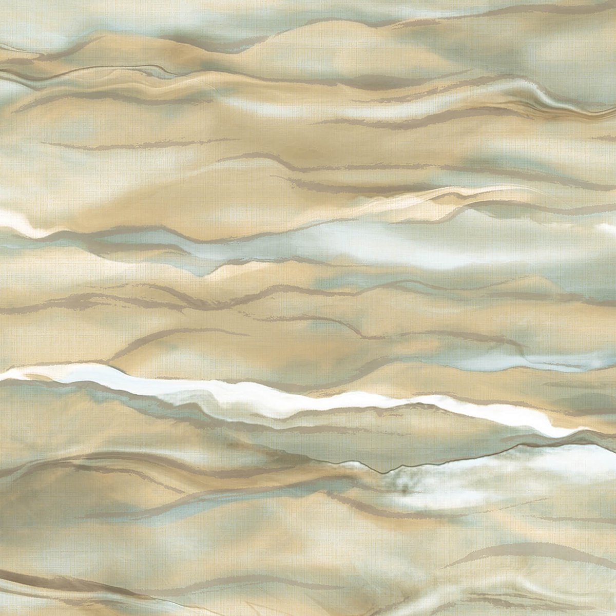 Exclusief luxe behang Profhome SA524045-DI vliesbehang hardvinyl warmdruk in reliëf gestempeld met abstract patroon en metalen accenten ivoor goud crèmewit pastelturquoise 5,33 m2