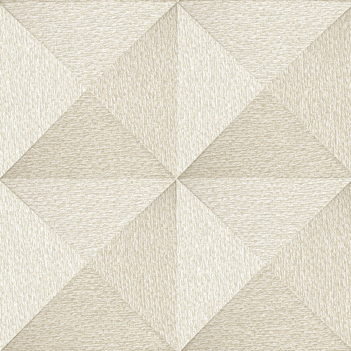 Exclusief luxe behang Profhome SA524101-DI vliesbehang hardvinyl warmdruk in reliëf gestempeld met geometrische vormen glimmend crème crèmewit parelmoer-grijs 5,33 m2